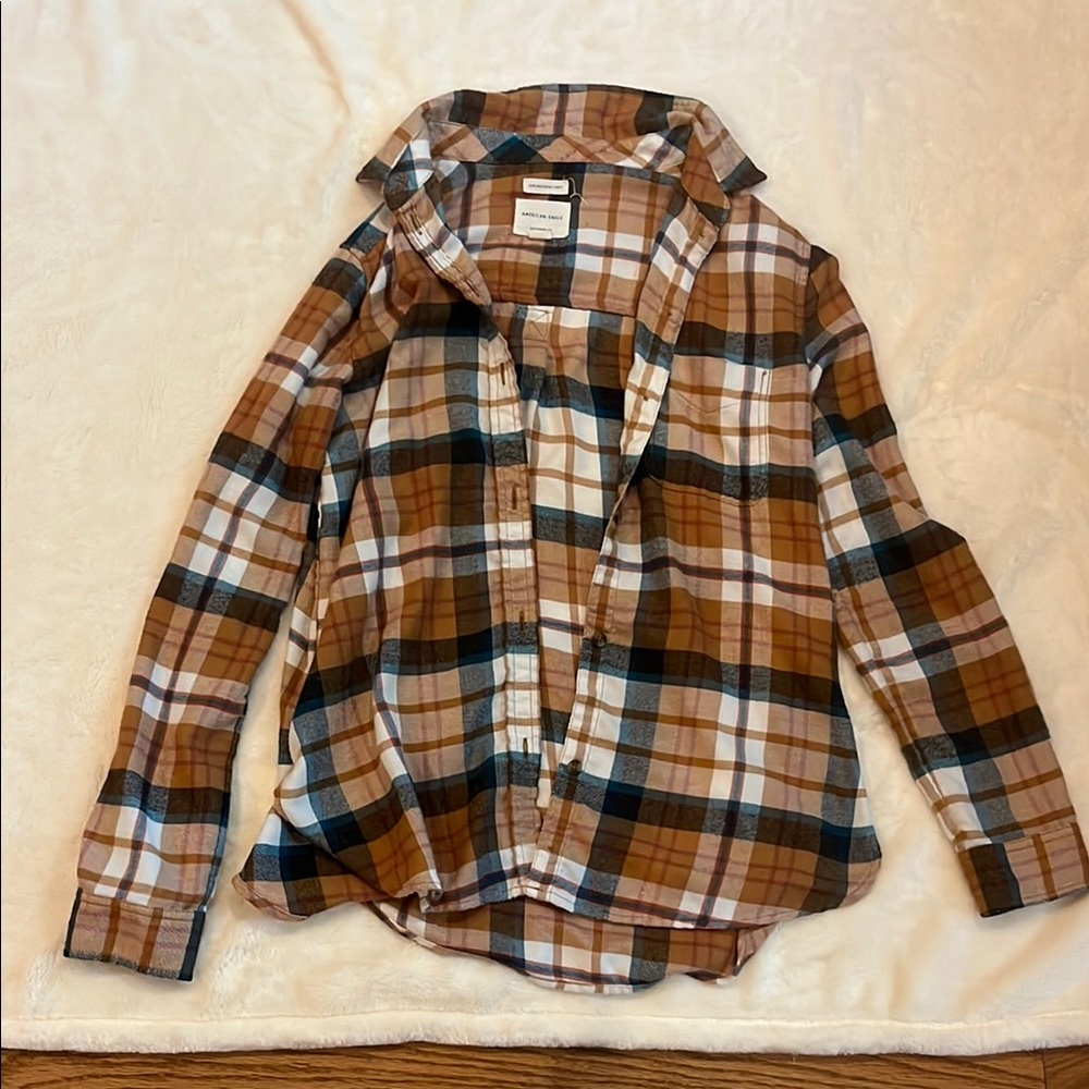 American Eagle Plaid Boyfriend Shirt